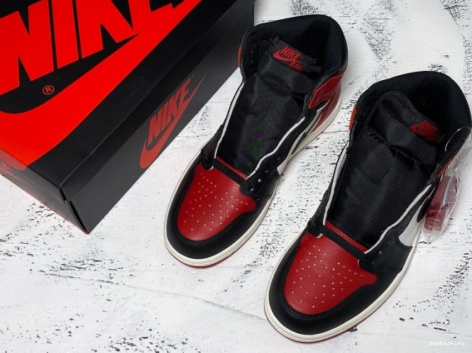 One Kick Retro 1 Bred 555088-610 Toe Air Jordan OG High 0717